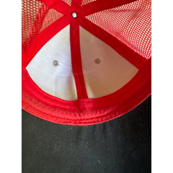 Lucky 7 USA Shark Embroidered Red & Black Trucker Hat Adjustable - Picture 8 of 8